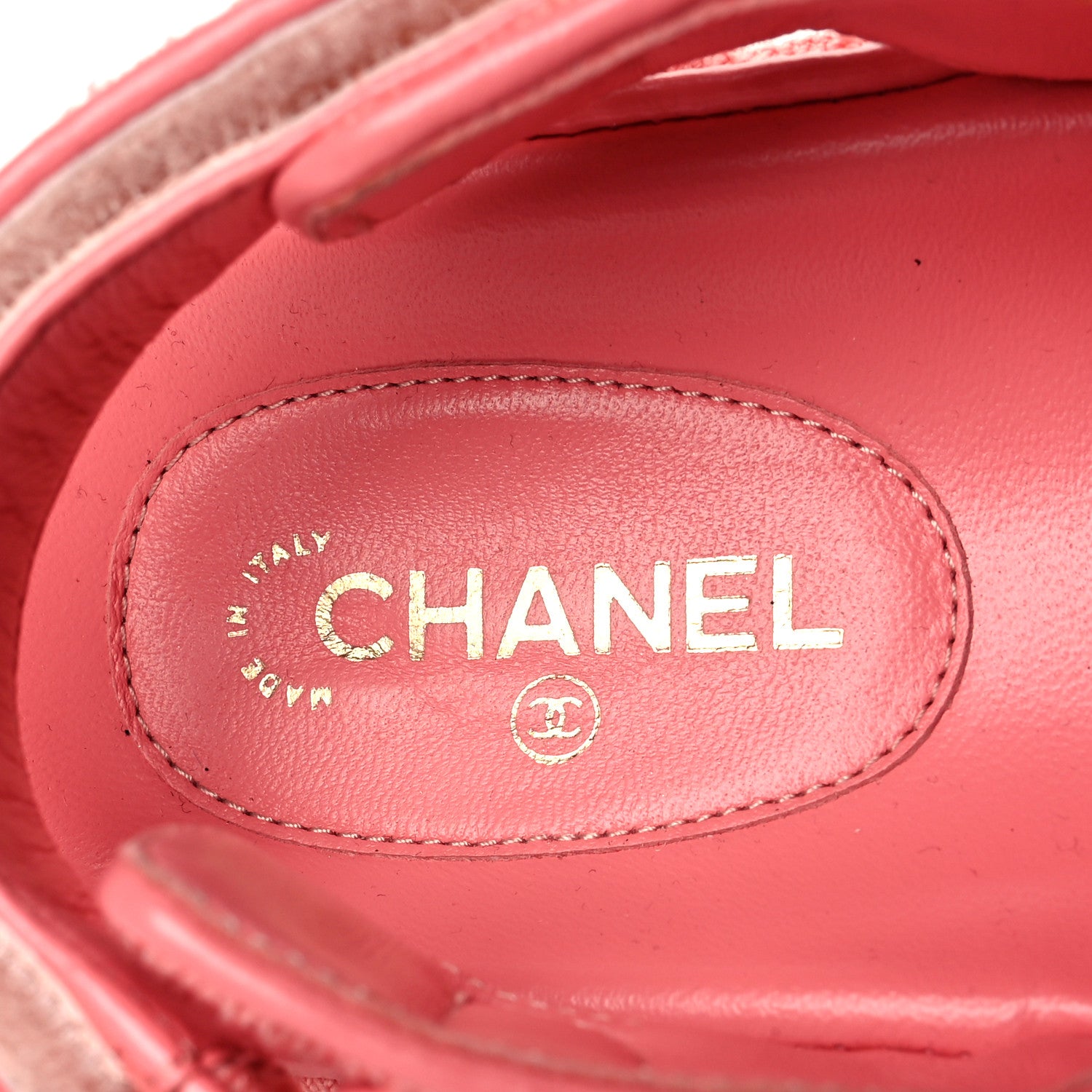 Chanel Knit Fabric Velcro Dad Sandals 38 Coral 6 of 8
