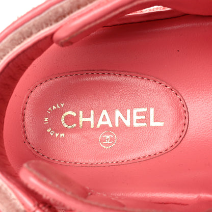 Chanel Knit Fabric Velcro Dad Sandals 38 Coral 6 of 8