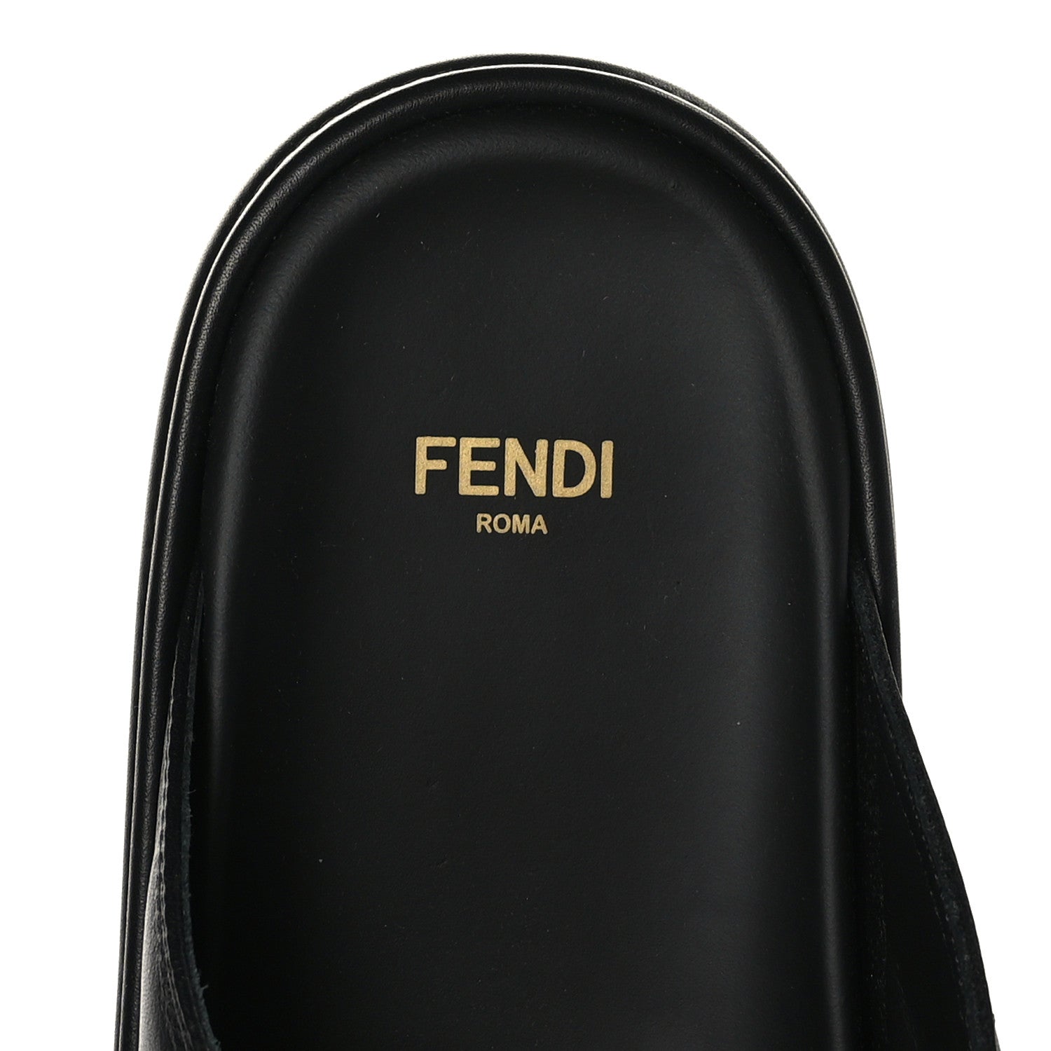 Fendi Vitello Womens Fendigraphy Slide Sandals 40 Black 6 of 8