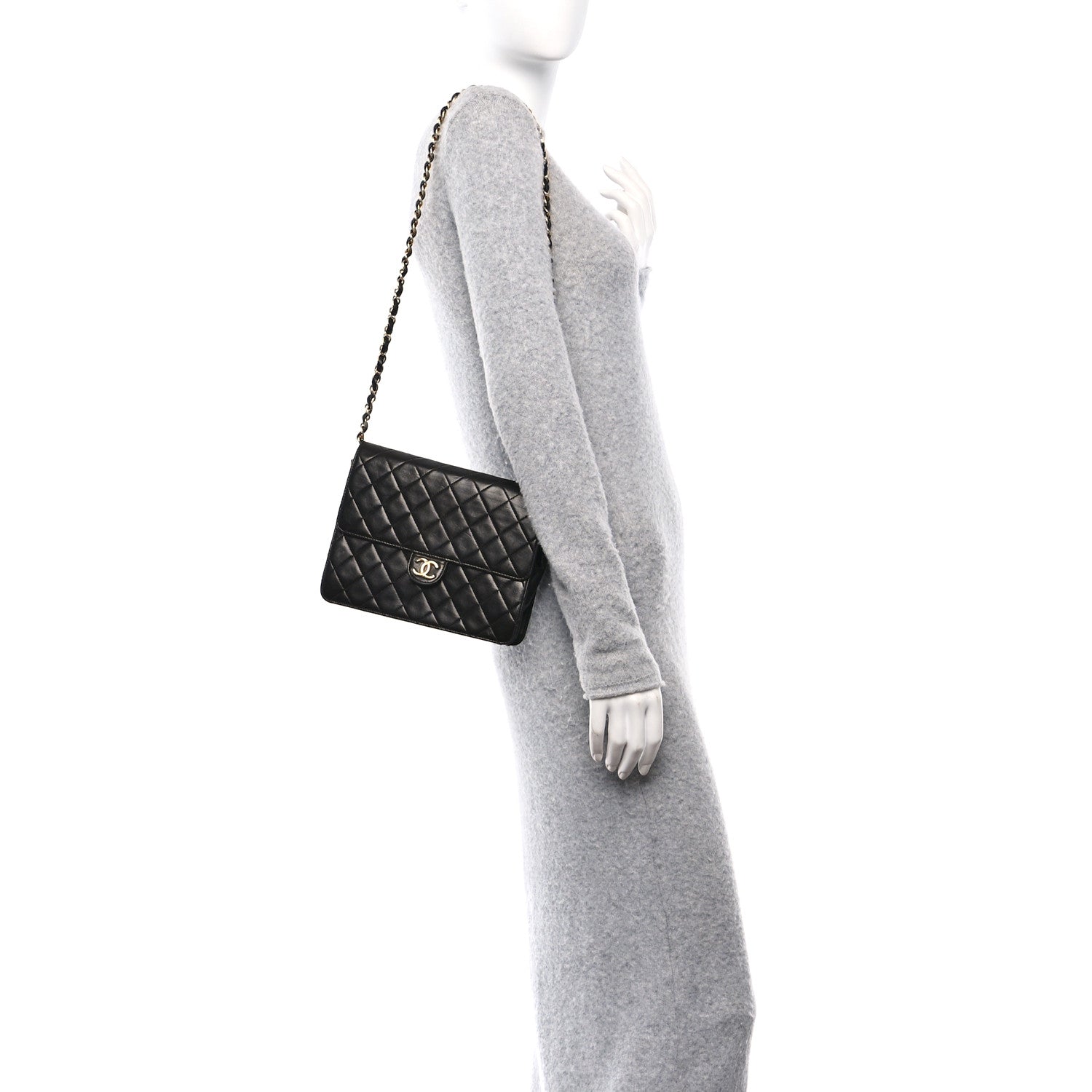 Chanel Lambskin Quilted Small Single Flap Black 2 of 10