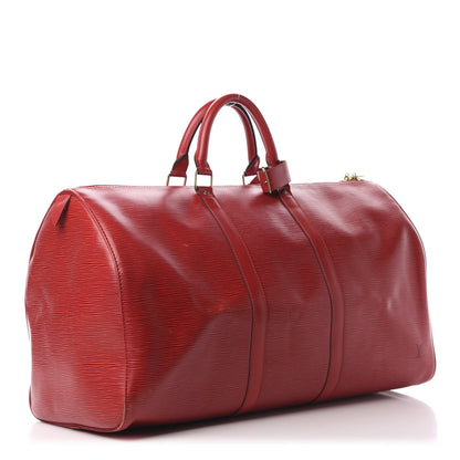 Louis Vuitton Epi Keepall 50 Castillan Red 2 of 19