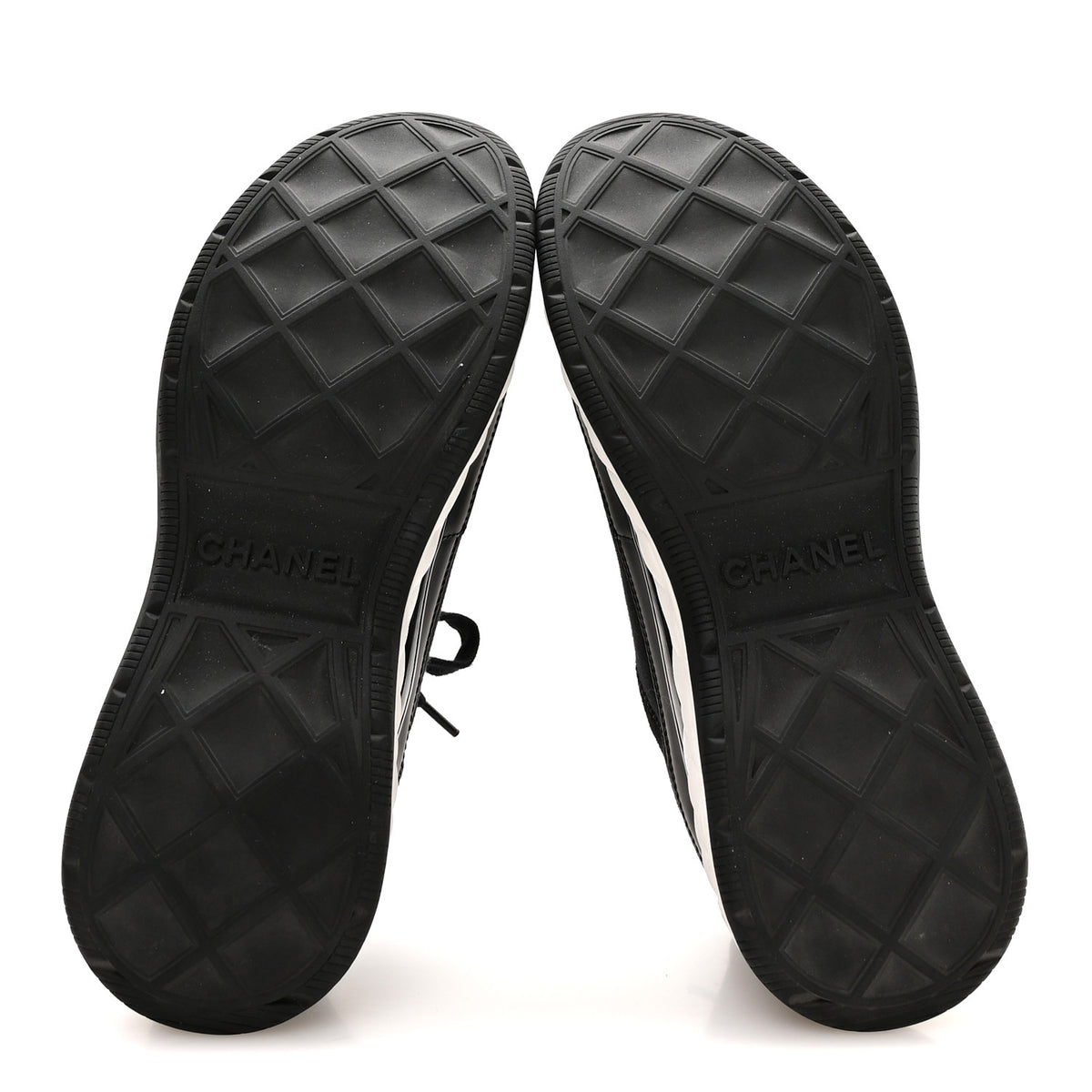 Velvet Calfskin Mixed Fibers CC Sneakers 38.5 Black