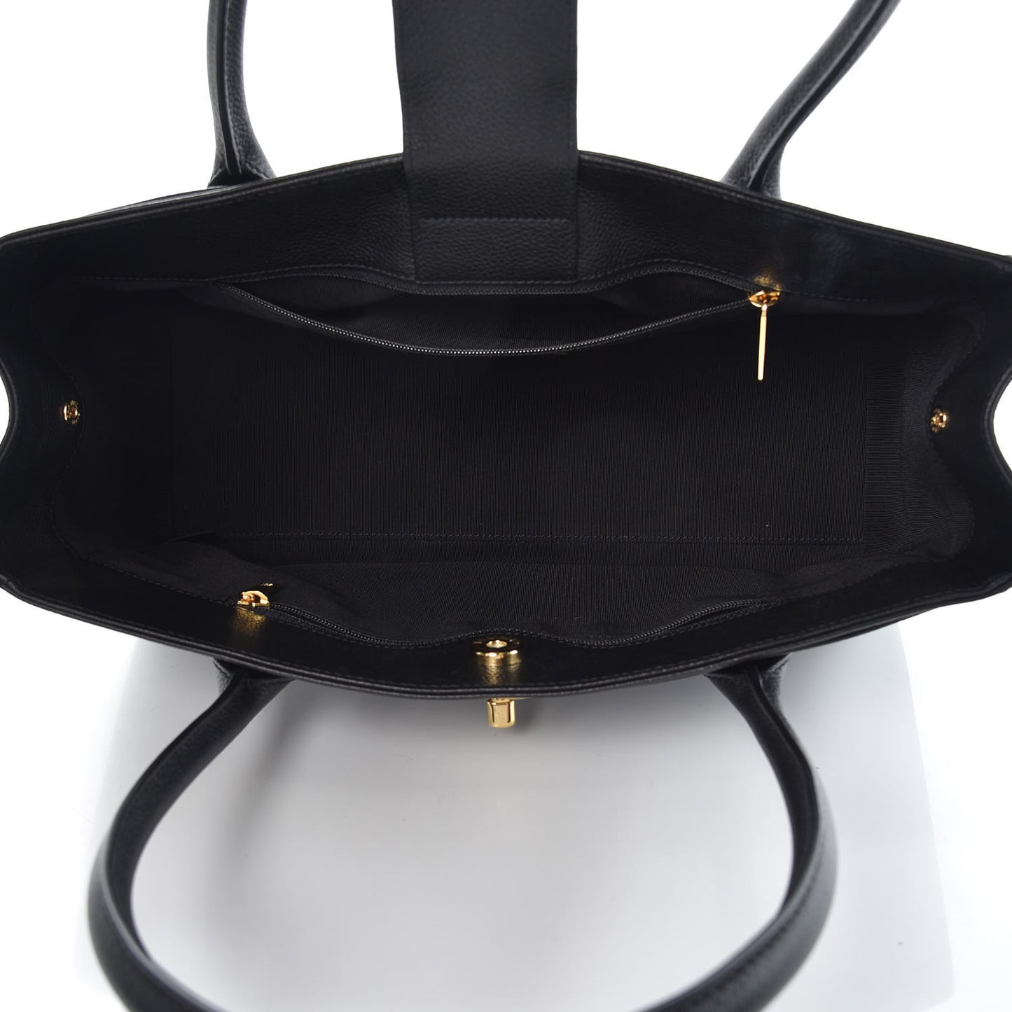Calfskin Small Cerf Shopper Tote Black