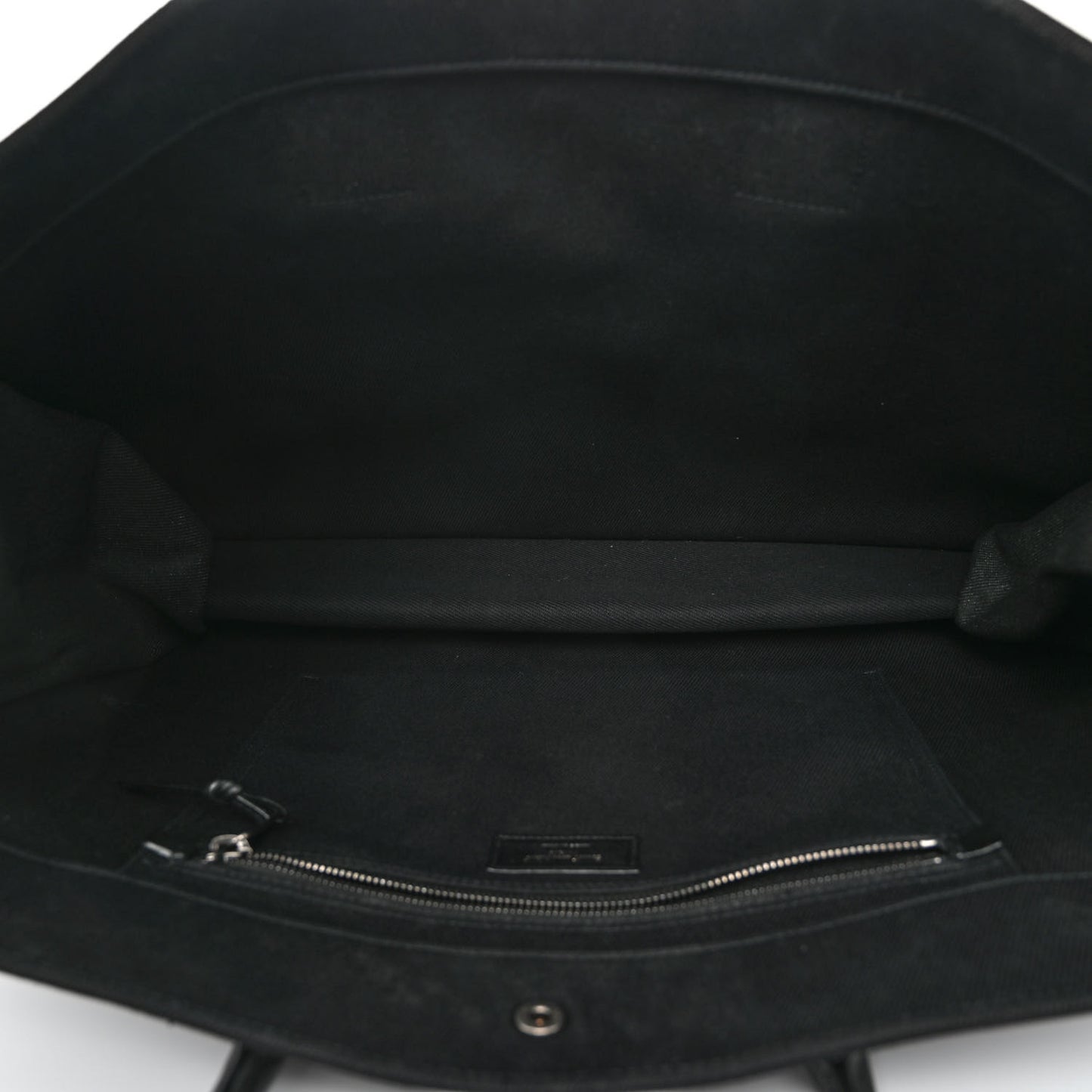 Linen Calfskin Rive Gauche Tote Black