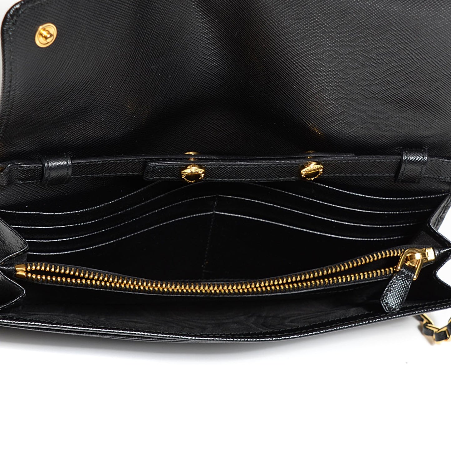 Saffiano Metal Oro Chain Nero Black