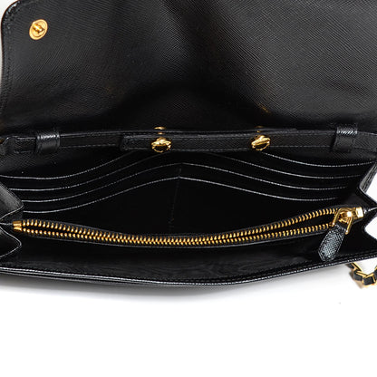 Prada Saffiano Metal Oro Chain Nero Black 5 of 8