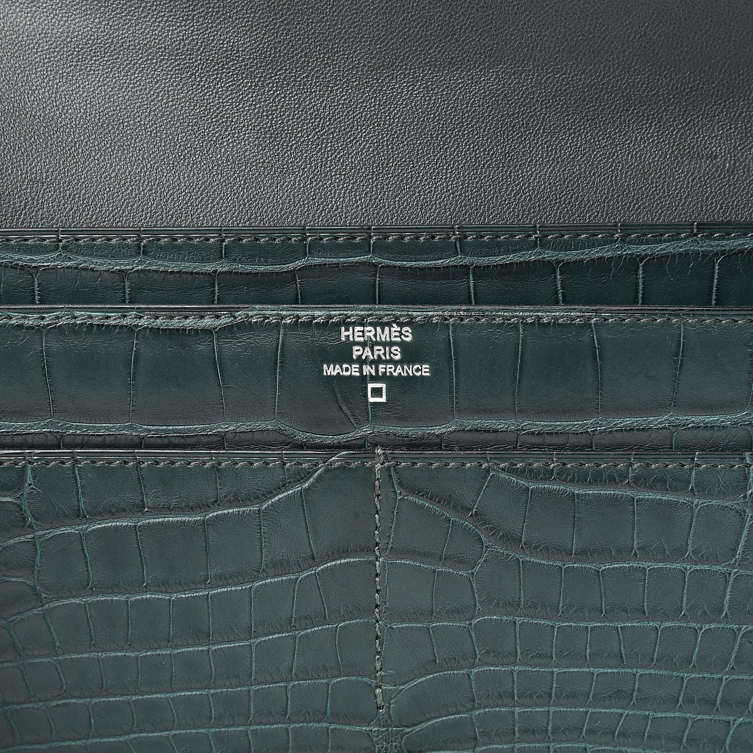 Hermes Matte Alligator Dogon Combined Wallet Vert Fonce 8 of 12
