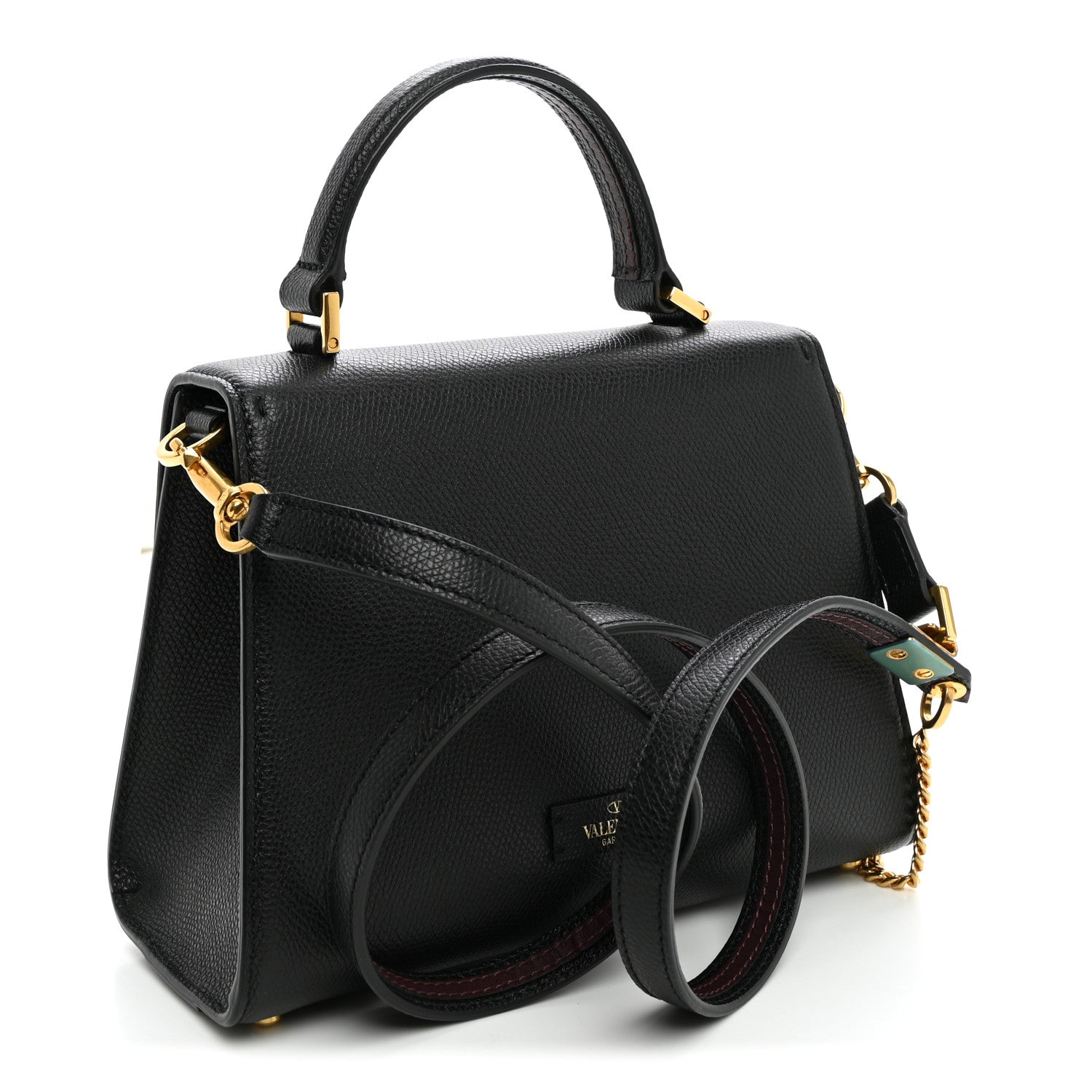 Valentino Garavani Grainy Calfskin Small VSling Top Handle Bag Black 2 of 8