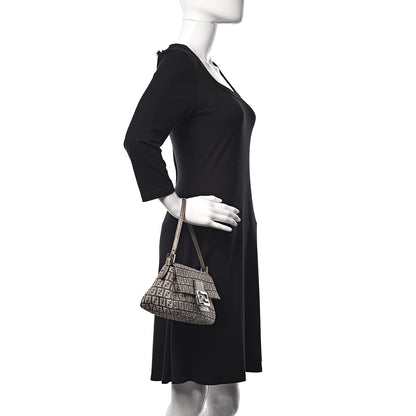 Fendi Zucchino Vachetta Mini Mama Baguette Caffe Argilla Canna di Fucile 2 of 9