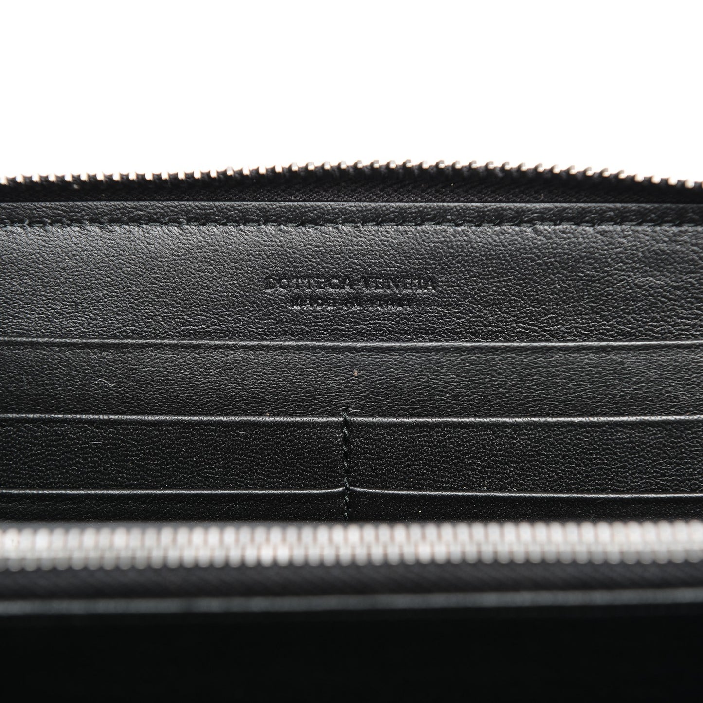 Nappa Ricamo Placcato Zip Around Wallet Nero Black
