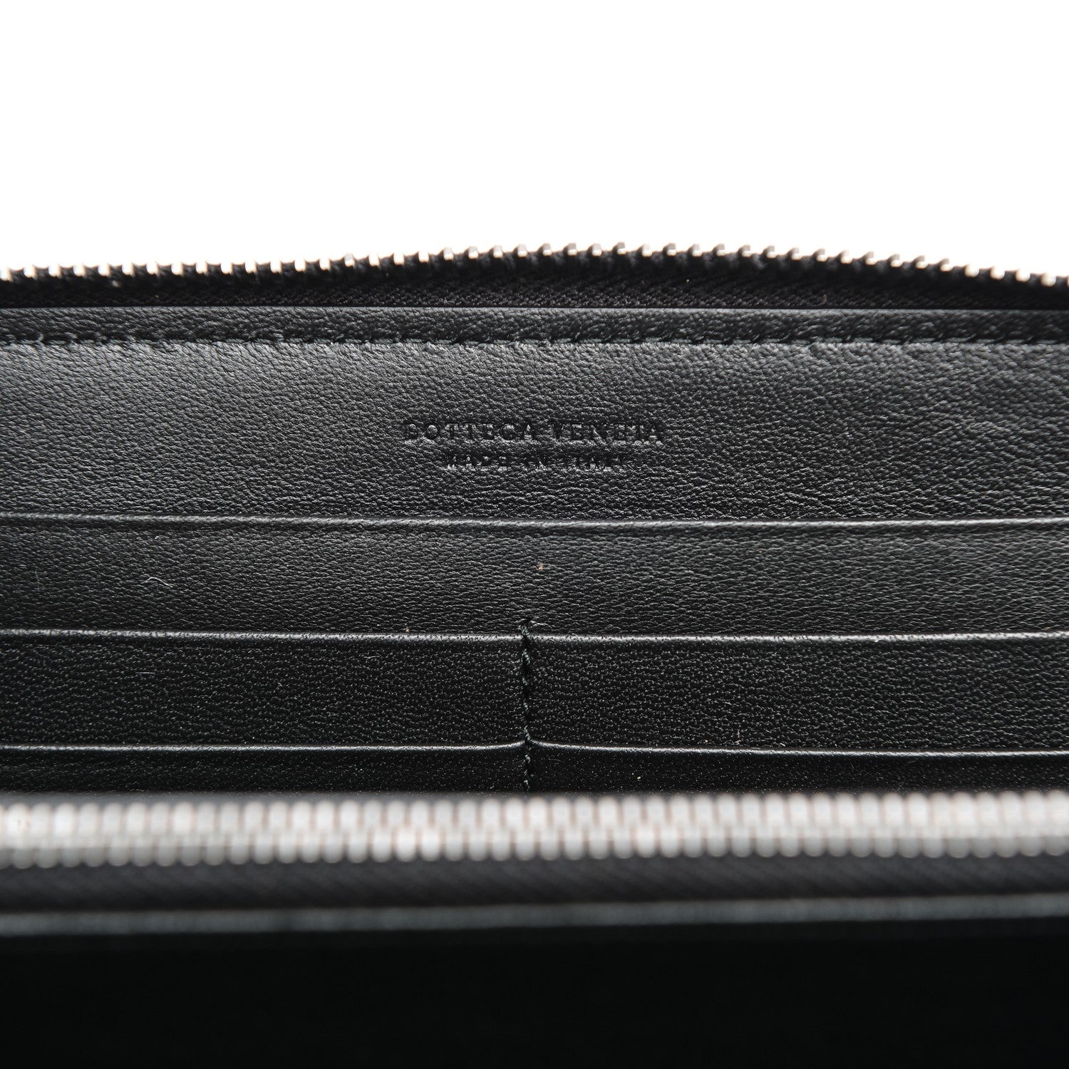 Bottega Veneta Nappa Ricamo Placcato Zip Around Wallet Nero Black 6 of 8