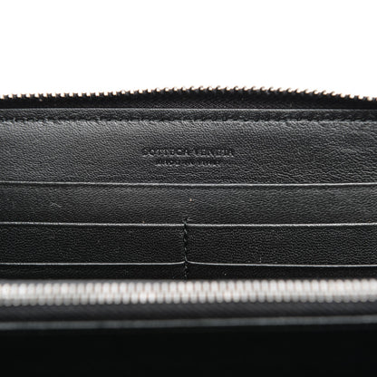 Bottega Veneta Nappa Ricamo Placcato Zip Around Wallet Nero Black 6 of 8