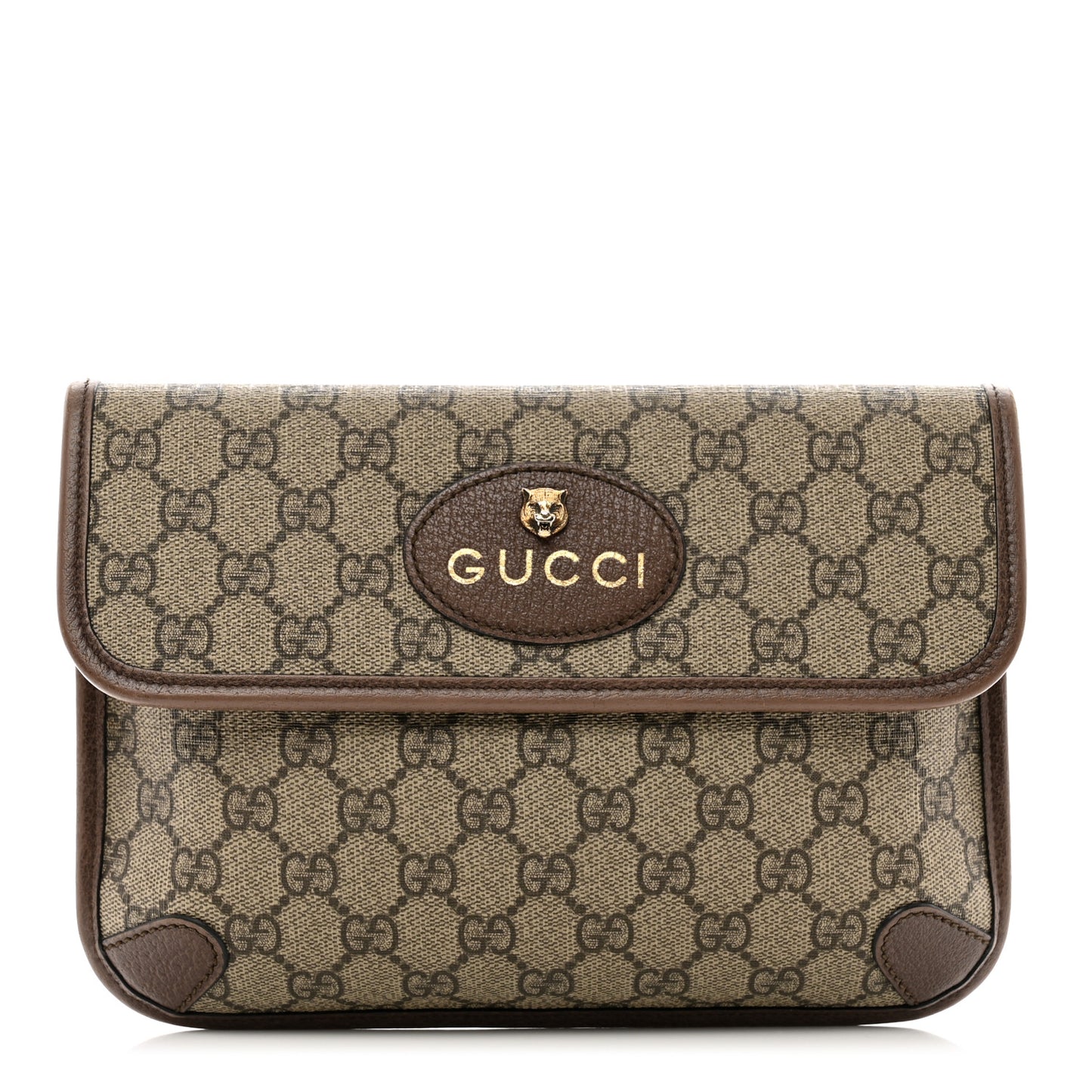 GG Supreme Monogram Neo Vintage Web Belt Bag Brown