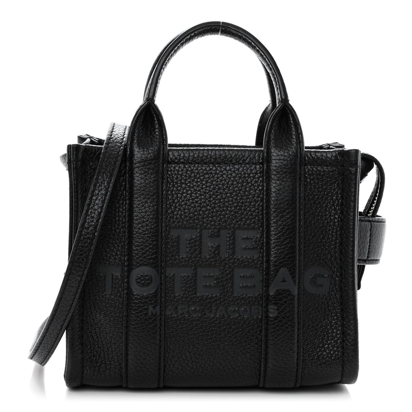 Grained Calfskin Micro The Tote Bag Black