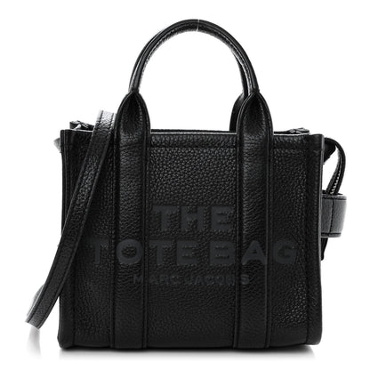 Marc Jacobs Grained Calfskin Micro The Tote Bag Black 1 of 9