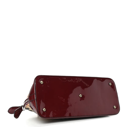 Burberry Patent House Check Shoulder Bag Red 3 of 7