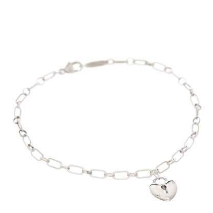 Tiffany Sterling Silver Heart Lock Charm Bracelet 1 of 3