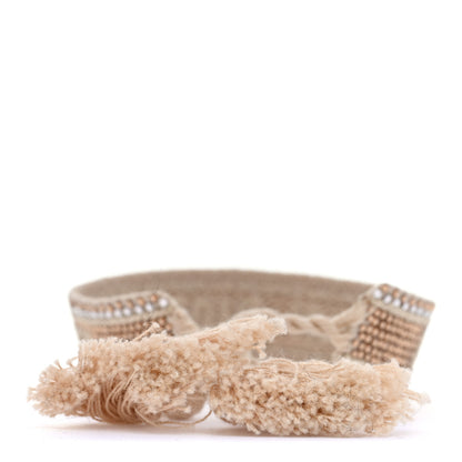 Christian Dior Woven Cotton Crystal Embroidered J'Adior Friendship Bracelet Gold 3 of 5