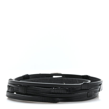 Saint Laurent Vegetable Tanned Calfskin Monogram Croissant De Lune Belt 75 30 Black 2 of 3