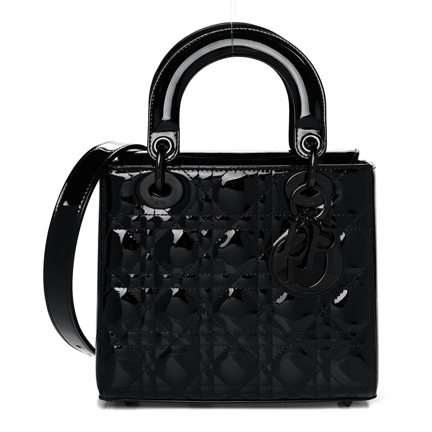 Christian Dior Patent Cannage Small Lady Dior Black 1 of 16