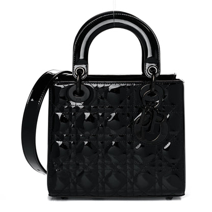 Christian Dior Patent Cannage Small Lady Dior Black 1 of 16