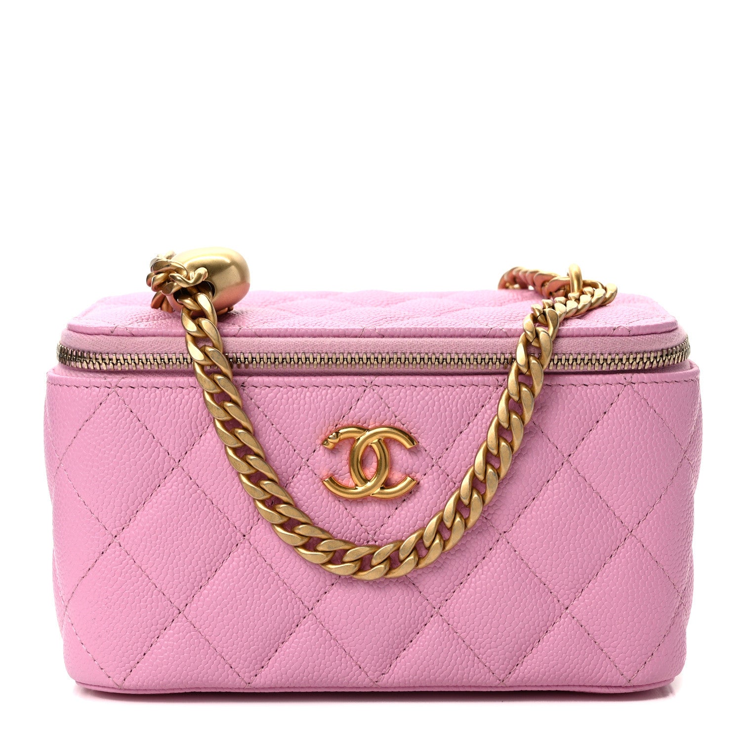 Chanel Caviar Quilted Sweetheart Vanity Case Pink 1 of 14