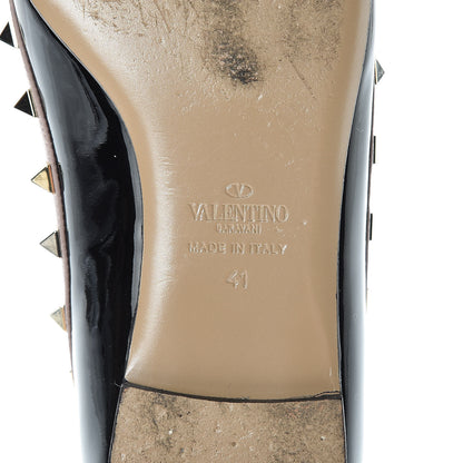 Valentino Garavani Patent Rockstud Ballerina Flats 41 Black Poudre 8 of 19