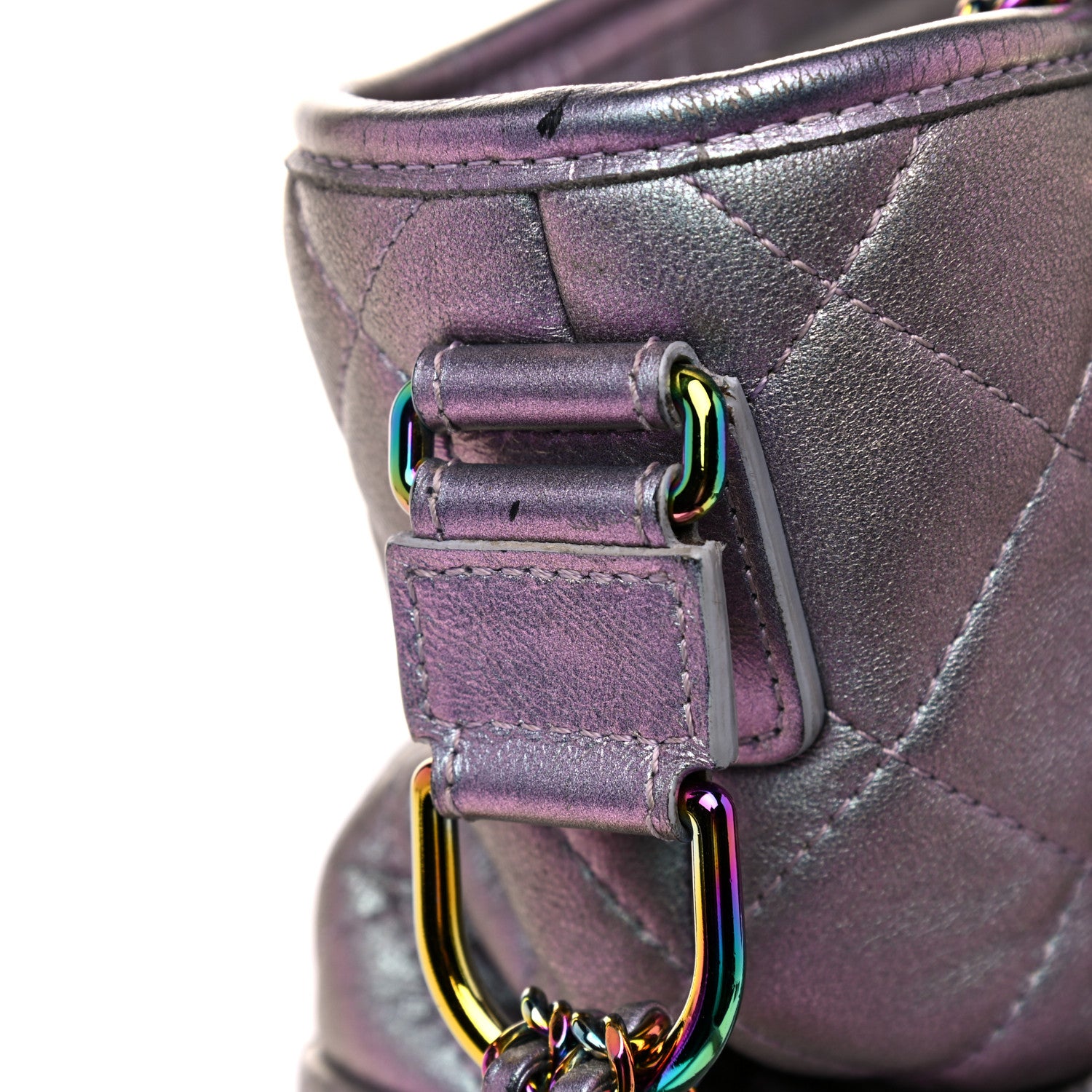 Chanel Iridescent Lambskin Calfskin Quilted Medium Gabrielle Hobo Light Purple 28 of 31