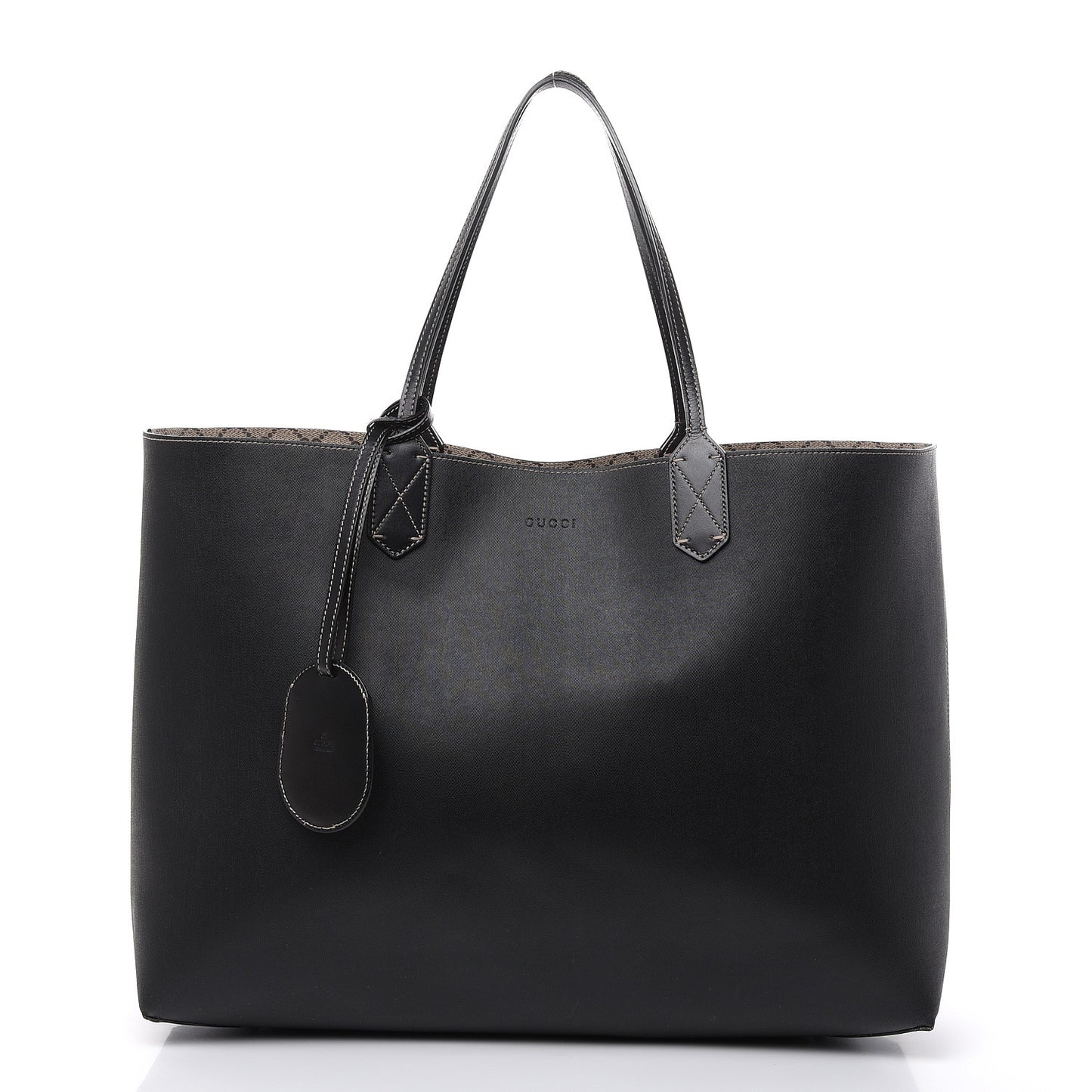 GG Supreme Monogram Large Reversible Tote Beige Black