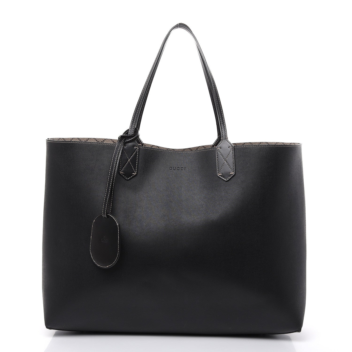 Gucci GG Supreme Monogram Large Reversible Tote Beige Black 3 of 19