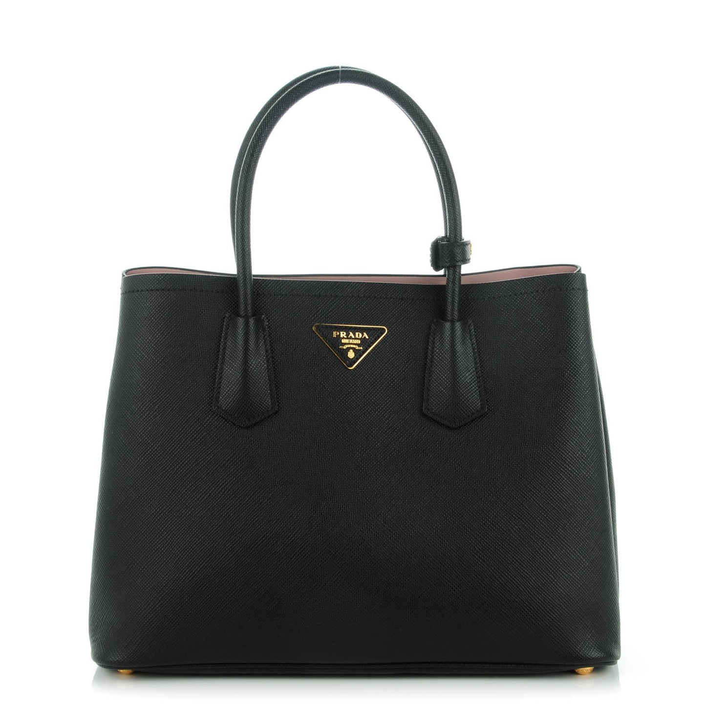Saffiano Cuir Medium Double Bag Black Mughetto