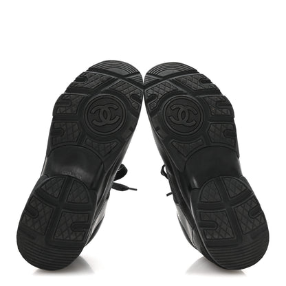 Chanel Calfskin Lambskin CC Uniform Sneakers 40 Black 6 of 8