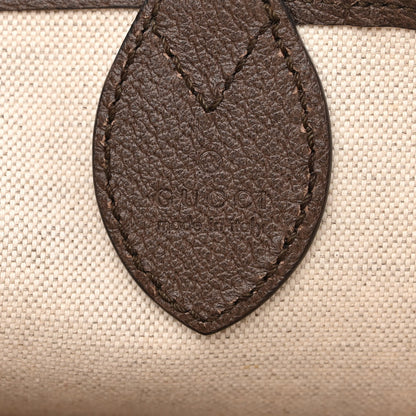 Gucci GG Supreme Monogram Textured Dollar Calfskin Web Small Ophidia Tote Beige Ebony New Acero 6 of 11