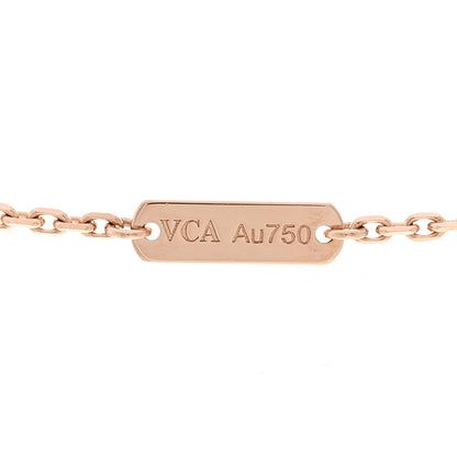 Van Cleef & Arpels 18K Rose Gold Gray Mother of Pearl Vintage Alhambra Pendant Necklace 4 of 6