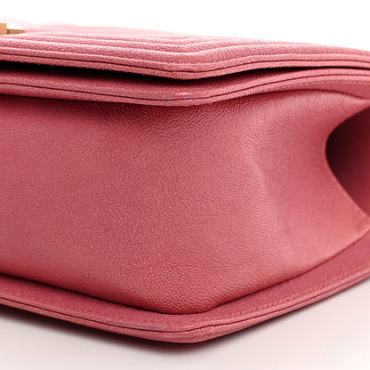 Chanel Caviar Chevron Quilted Medium Boy Flap Pink 10 of 10