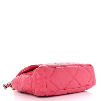 Chanel Lambskin Quilted Large Chanel 19 Flap Dark Pink 4 of 10
