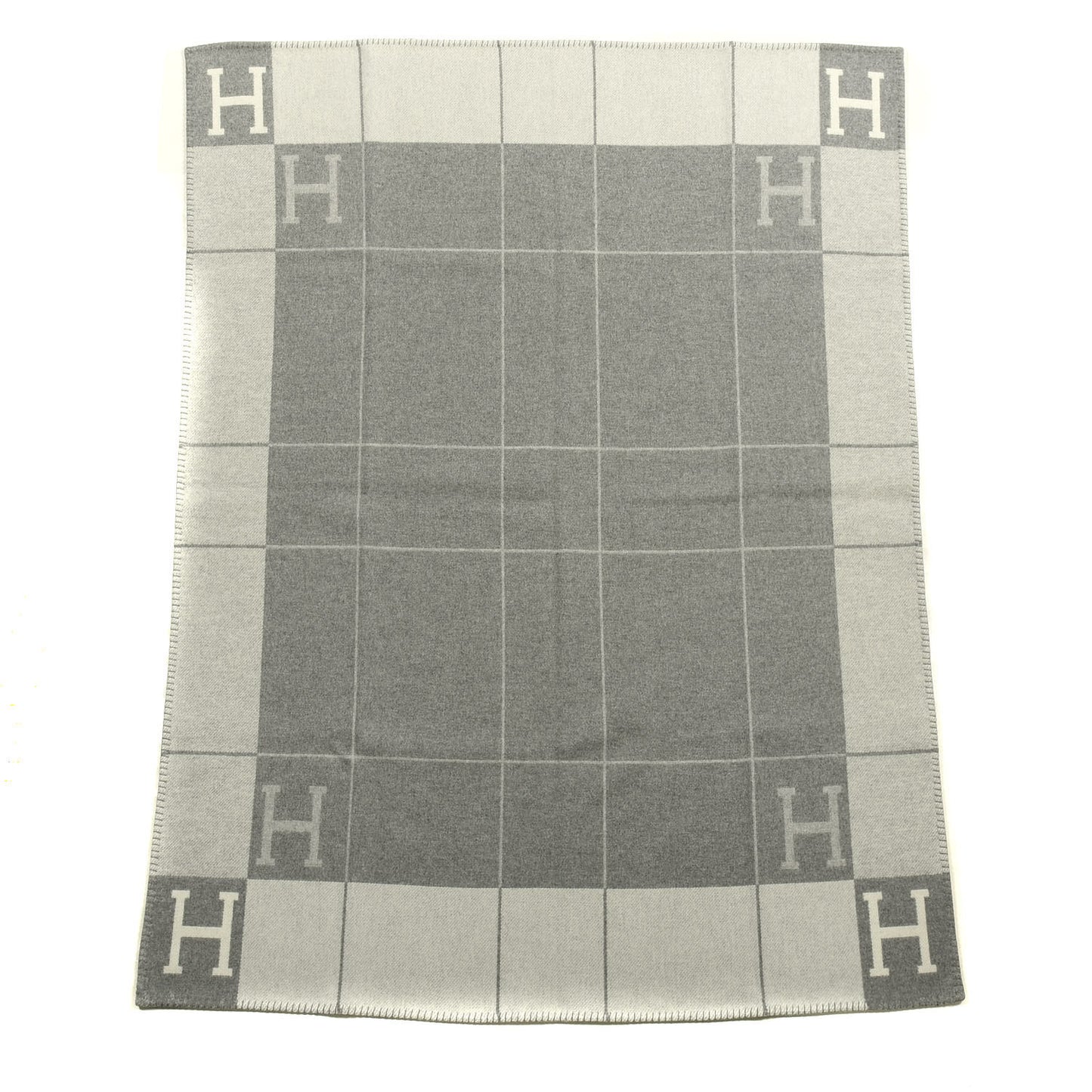 Wool Cashmere Avalon III Blanket Ecru Gris Clair
