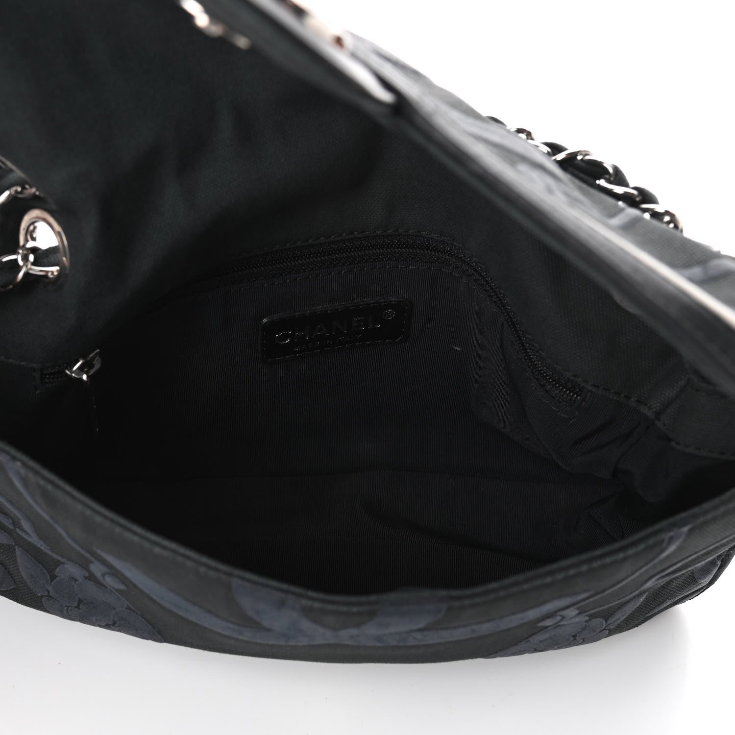 Chanel Canvas Camellia Embossed Flap Black 5 of 10