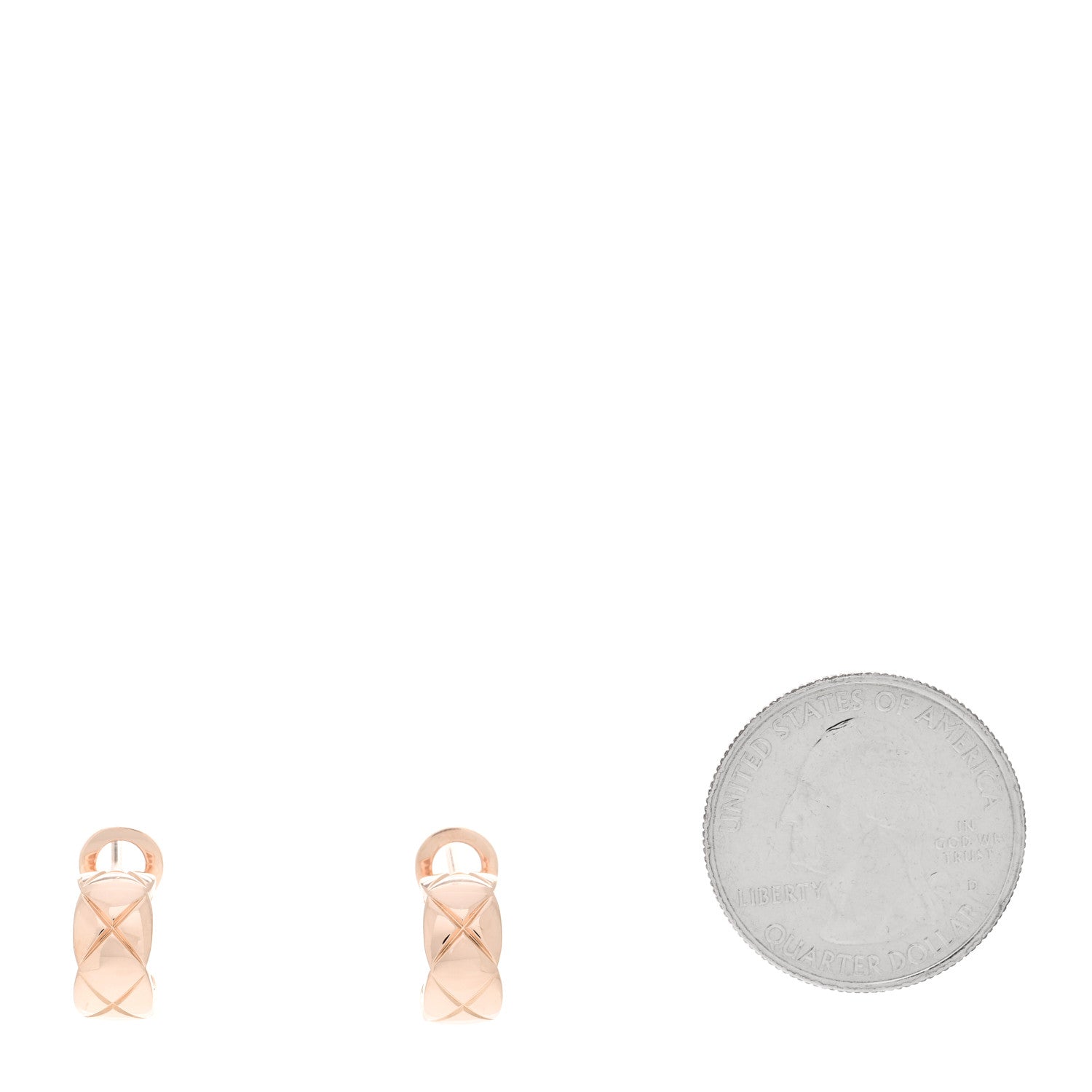 Chanel 18K Beige Gold Coco Crush Hoop Earrings 2 of 5