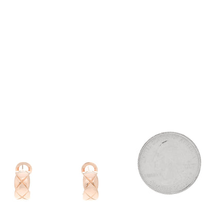 Chanel 18K Beige Gold Coco Crush Hoop Earrings 2 of 5