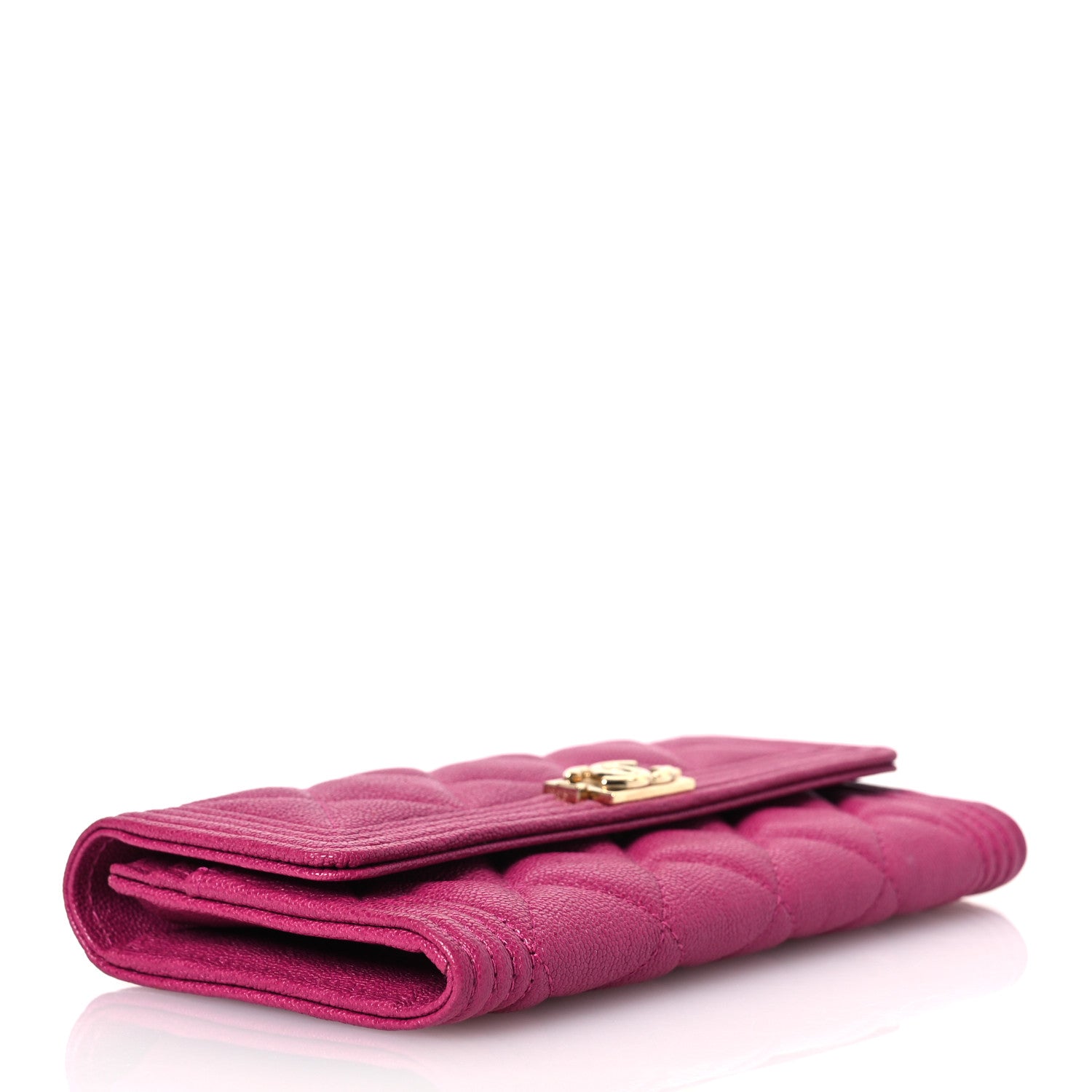 Chanel Caviar Quilted Medium Boy Flap Wallet Fuchsia 4 of 12