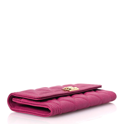 Chanel Caviar Quilted Medium Boy Flap Wallet Fuchsia 4 of 12