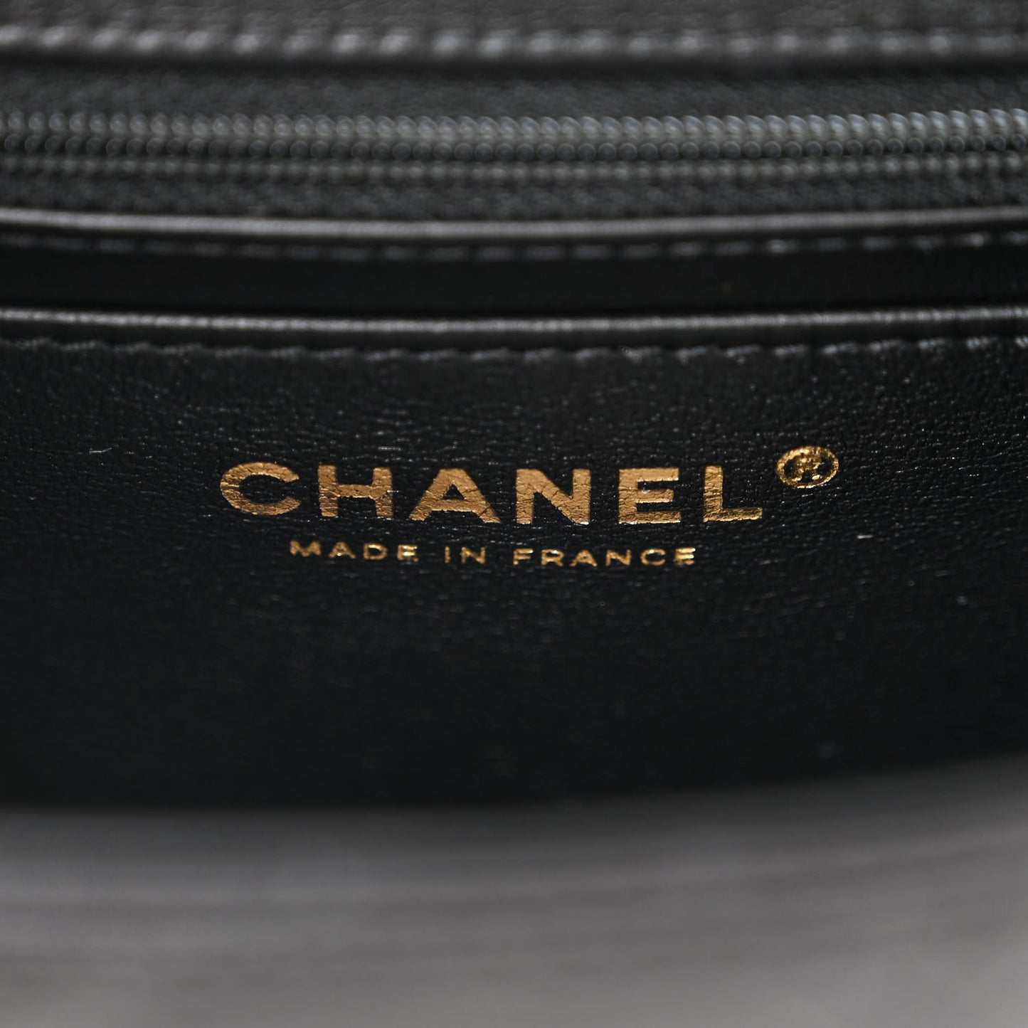 Shiny Calfskin Quilted Small CC Top Handle Box Bag Black