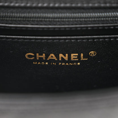 Chanel Shiny Calfskin Quilted Small CC Top Handle Box Bag Black 6 of 11