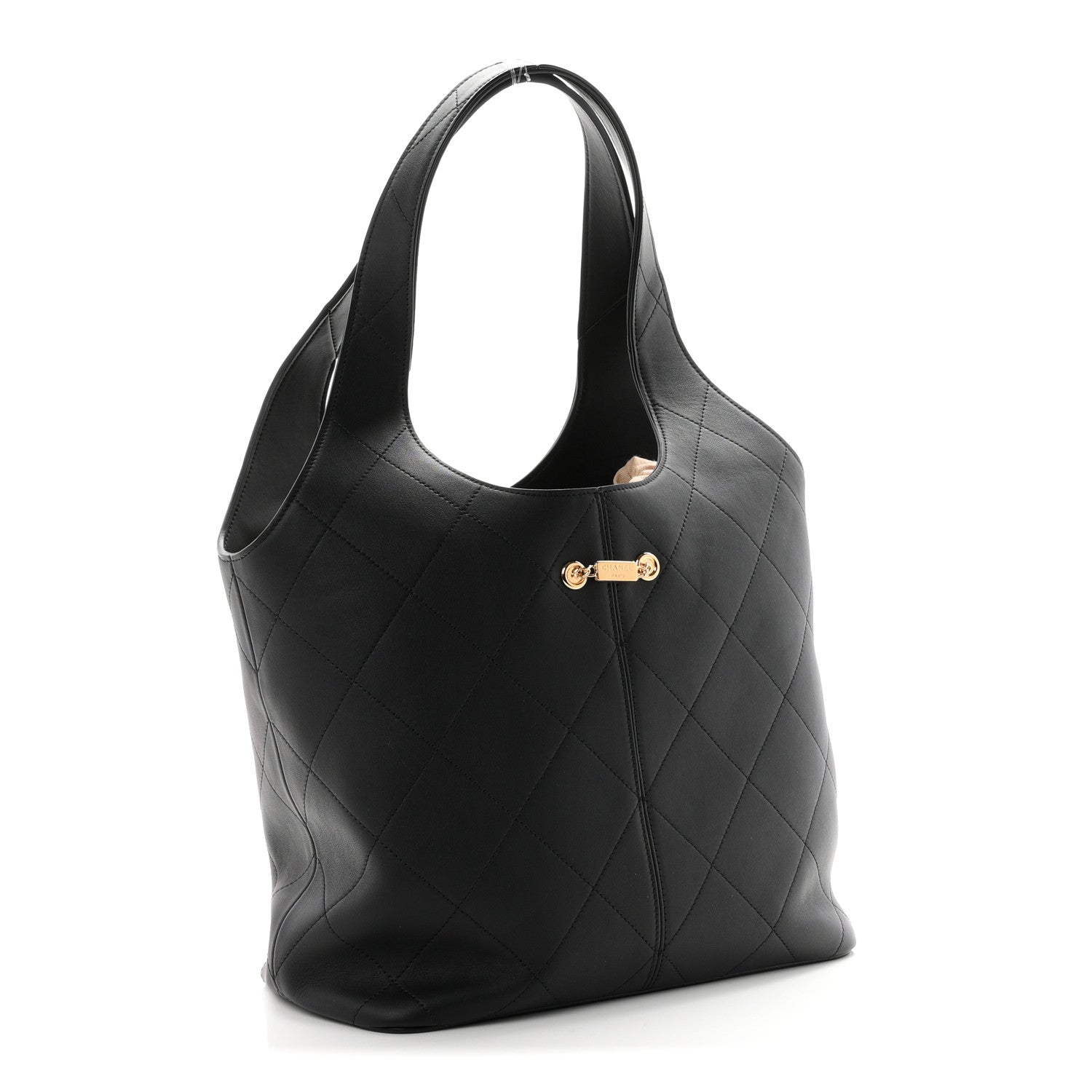 Chanel Calfskin Quilted Medium Shopping Bag Black 2 of 9
