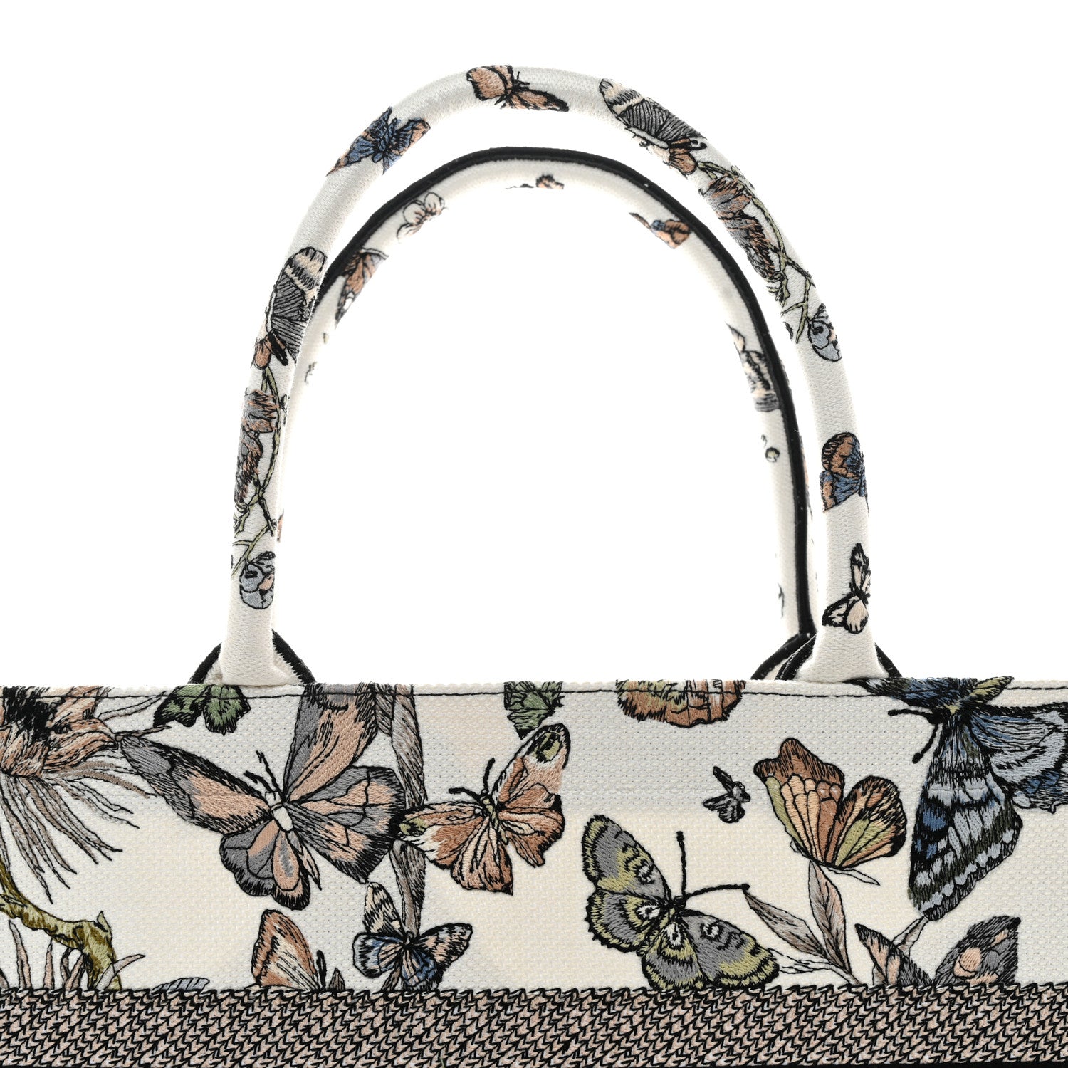 Christian Dior Canvas Embroidered Toile de Jouy Mexico Medium Book Tote White Multicolor 8 of 10