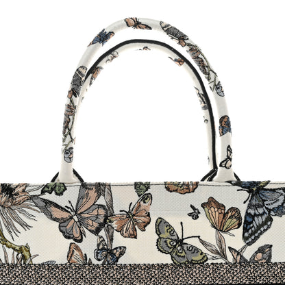 Christian Dior Canvas Embroidered Toile de Jouy Mexico Medium Book Tote White Multicolor 8 of 10