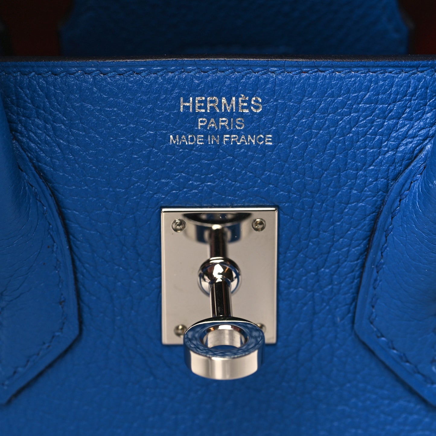 Taurillon Novillo Verso Birkin 25 Bleu Zellige Capucine
