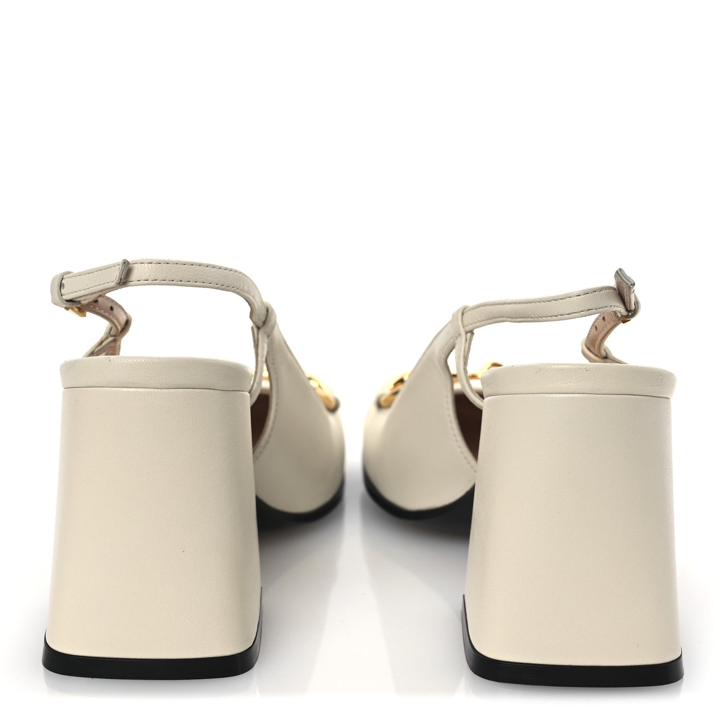 Malaga Kid Horsebit 75mm Slingback Pumps 36 Mystic White