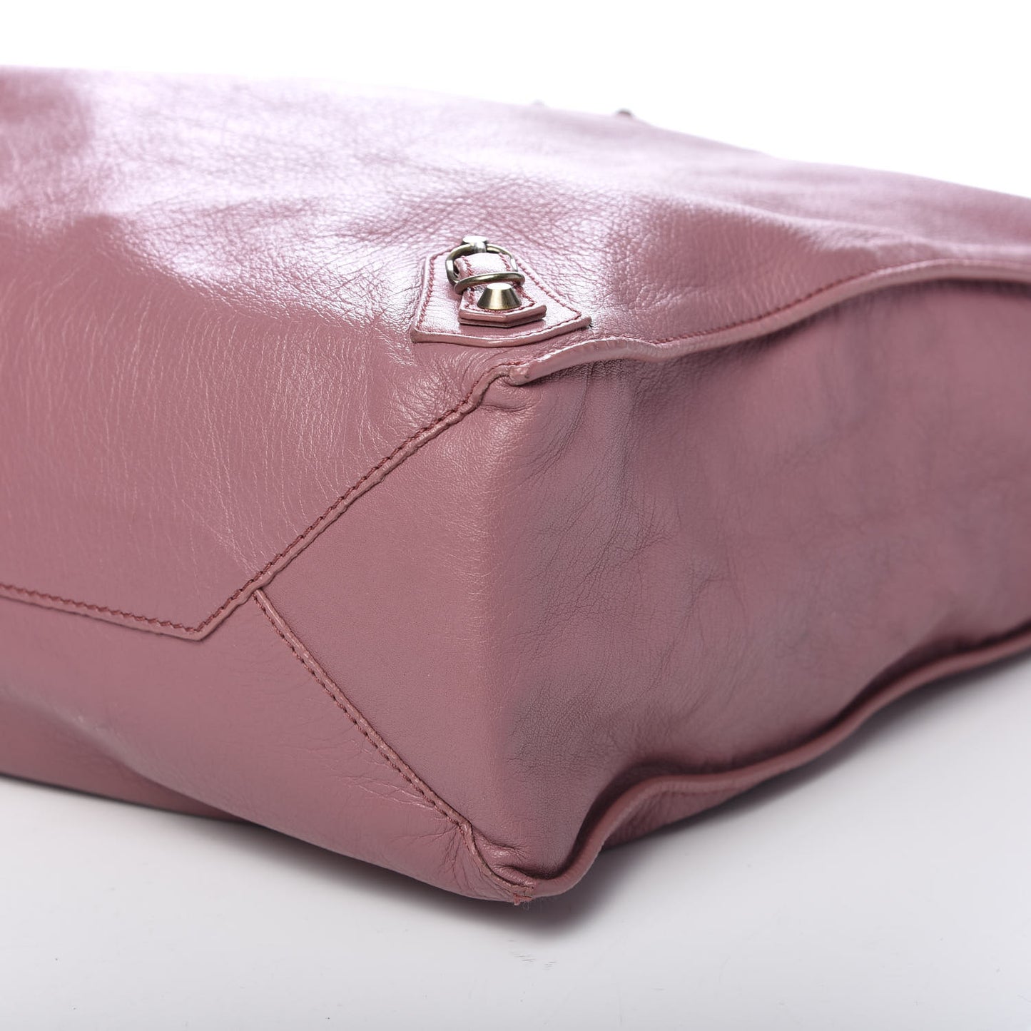Calfskin Papier Ledger Tote Pink